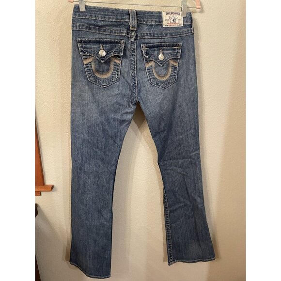 True Religion‎ Straight Leg Womens Size 28 Denim Blue Jeans Distressed Preppy - Picture 2 of 10